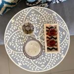 Floral Bone Inlay Side Table