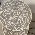 Floral Bone Inlay Side Table