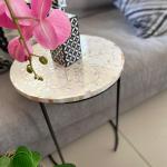 Mother of Pearl Side Table/White